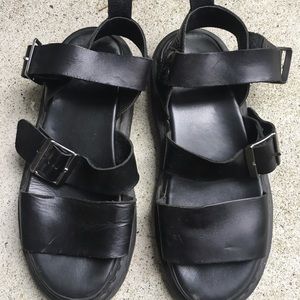 Dr martens black leather sandals